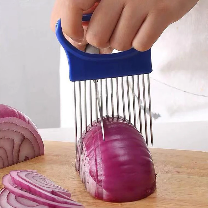Stainless Steel Onion Holder & Food Slicer Helper