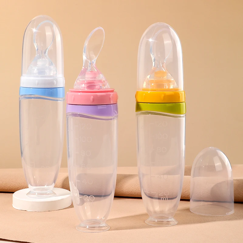 Silicone Baby Spoon Feeder Bottle